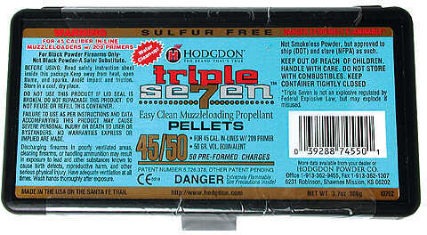 Click to see larger image. Hodgdon Triple 7 Pellet 45 Caliber 50Gr
