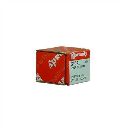 Hornady 22 Caliber Bullets (.224) 52 Grains A-Max (Per 100) 22492