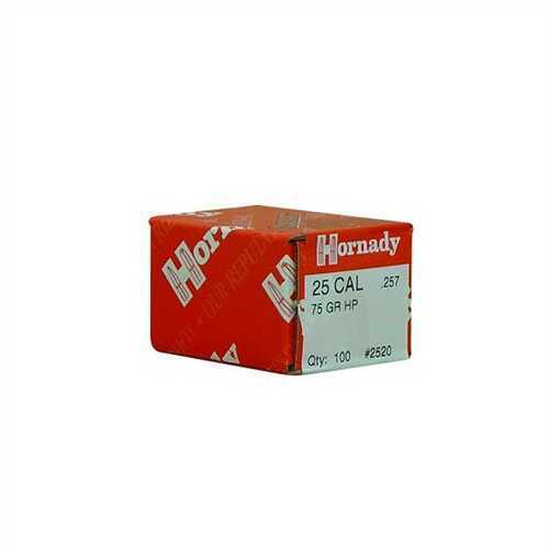 Hornady 25 Caliber Bullets 75 Grains HP (Per 100) 2520
