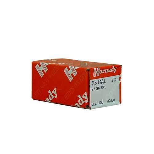 Hornady 25 Caliber Bullets 87 Grains SP (Per 100) 2530