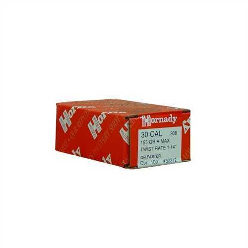 Hornady 30 Caliber Bullets 155 Grains A-Max (Per 100) 30312