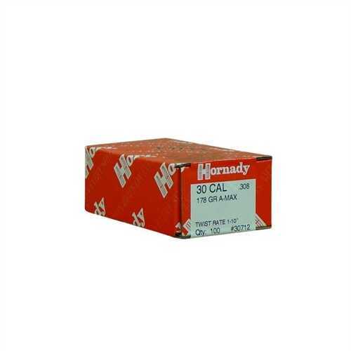 Hornady 30 Caliber Bullets 178 Grains A-Max (Per 100) 30712