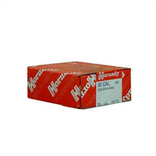Click to see larger image. Hornady 30 Caliber Bullets 208 Grains A-Max (Per 100) 30732
