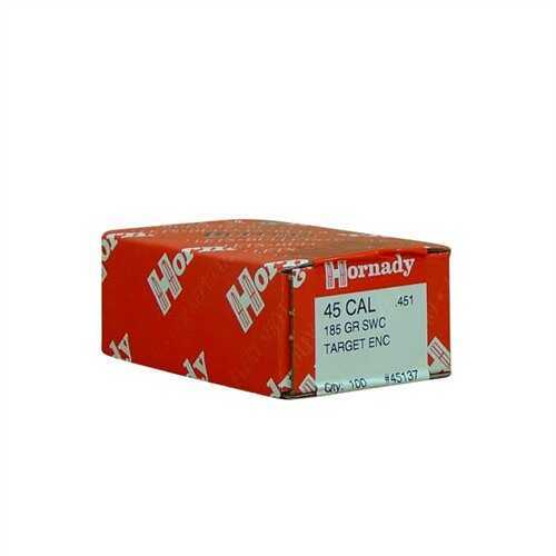 Hornady 45 Caliber Bullets (.451) 185 Grains SWC Target (Per 100) 45137