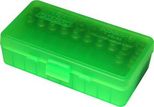 Ammo Box 50 Round Flip-Top 40 10mm 45 ACP in Clear Green-img-0