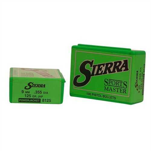 Sierra 9mm 125 Grains JHP 100 Bullets