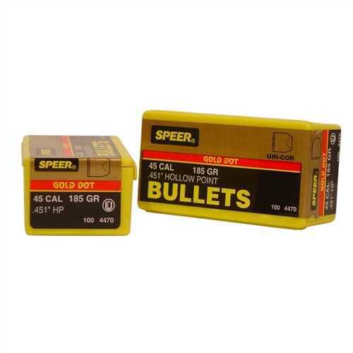 Speer 45 Caliber 185 Grains GD HP (Per 100) 4470