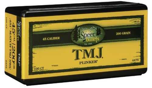 Speer 45 Caliber 200 Grains SWC TMJ Match (Per 100) 4475