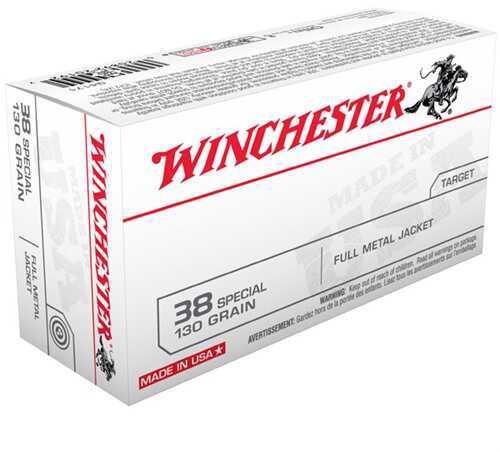 38 Special 50 Rounds Ammunition Winchester 130 Grain Full Metal Jacket