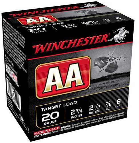 20 Gauge 2-3/4" Lead #8 7/8 oz 25 Rounds Winchester Shotgun Ammunition