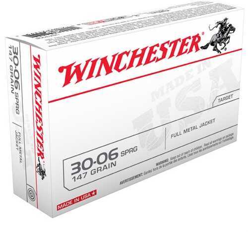 30-06 Springfield 20 Rounds Ammunition Winchester 147 Grain Full Metal Jacket