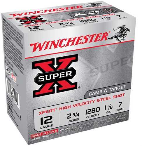 12 Gauge 25 Rounds Ammunition Winchester 2 3/4" 1 1/8 oz Steel #7