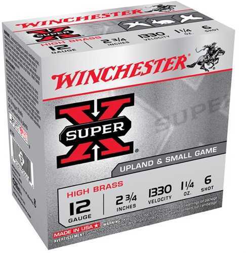 12 Gauge 25 Rounds Ammunition Winchester 2 3/4" 1 1/4 oz Lead #6