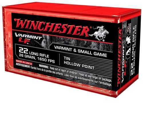 22 Long Rifle 50 Rounds Ammunition Winchester 30 Grain Hollow Point