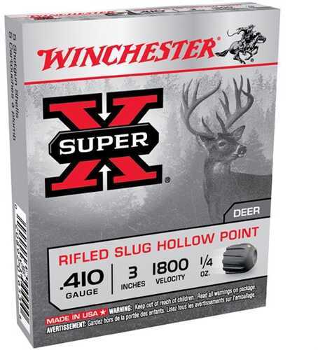 410 Gauge 5 Rounds Ammunition Winchester 3" 1/4 oz Lead #Slug