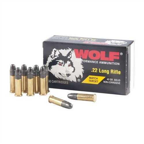 22 Long Rifle 50 Rounds Ammunition Wolf Performance Ammo 40 Grain Lead