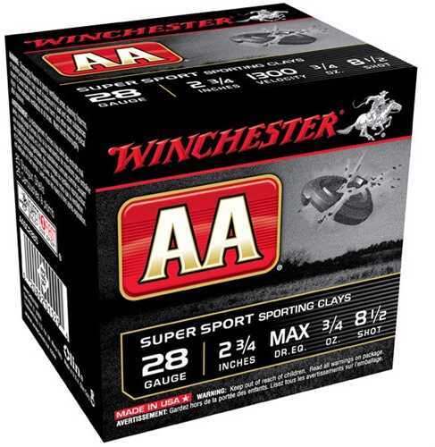 Winchester Super Sport Clays 28 Gauge 2.75'' 3/4 Oz. #8.5 25/Bx (25 rounds Per Box)