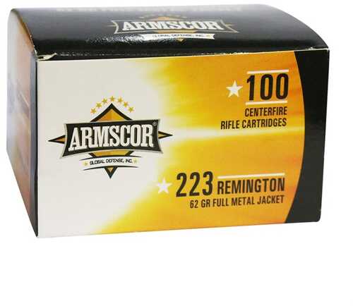 223 Remington 100 Rounds Ammunition Armscor Precision Inc 62 Grain FMJ