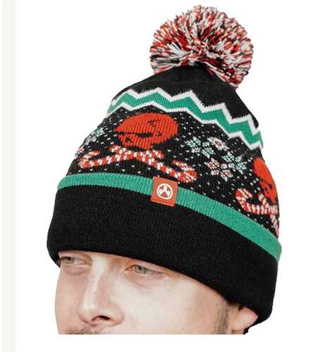 Magpul Industries Ugly Christmas Beanie Krampus One Size Fits Most Black With Custom Knit Graphics 95% Acrylic 5% Lycra