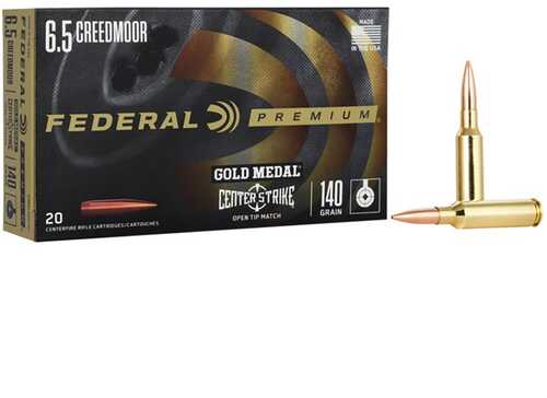 Federal GM65CRDOTM1 Gold Medal Premium 6.5 Creedmoor 140 Gr Open Tip Match (OTM) 20 Per Box/ 10 Cs