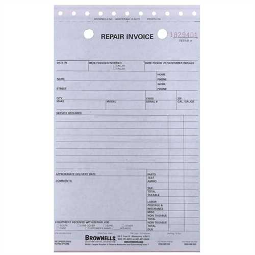 Brownells Repair Log Books Universal Firearm Expert 100 Count