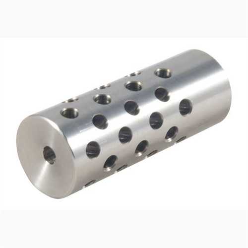 Shrewd #4 Muzzle Brake 22 Caliber 5/8-24 Threads Size 1 Universal Rifles Silver Chrome Moly