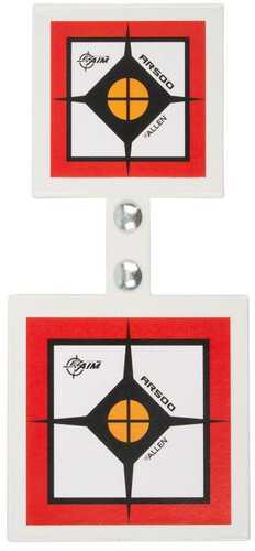 Allen EZ-Aim Hardrock AR500 Square Spinner Targets & Stand For Rimfire Rounds & Centerfire Pistols 9.5"W x 22.75"H White