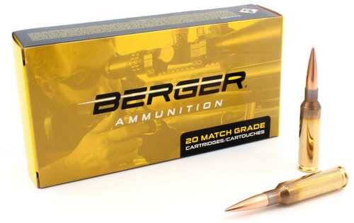 Berger Target Rifle Ammunition 6.5 <span style="font-weight:bolder; ">Creedmoor</span> 153.5 Grain LRHT 2702 Fps 20 Rounds