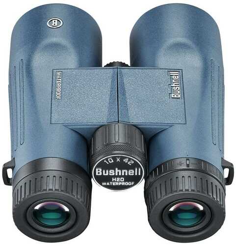 Click to see larger image. Bushnell H2O 10x42mm WaterpRoof Binoculars Roof Wp/FP Twist Up EyecUps Dark Blue