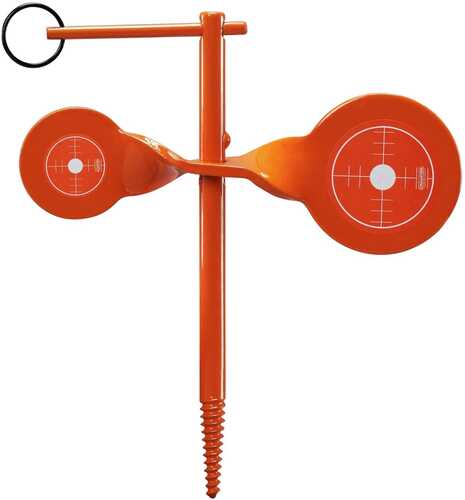 Champion Rimfire Screw-In Double Gong Spinner Target Steel Orange