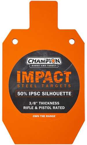 Champion Impact Steel Silhouette Target 50% IPSC Rifle Rated Orange