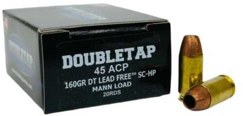 DoubleTap Ammunition 45A160XM 45 ACP 160 Gr Lead Free Hollow Point 20 Per Box/ 50 Case