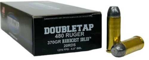 DoubleTap Ammunition Hardcast Solid 480 Ruger 370 Grain Wide Flat Nose Hardcast 20 Round Box 480R370H2