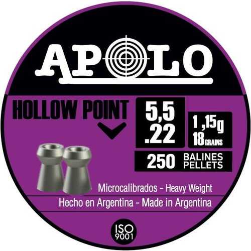 Hatsan Apolo Hollow Point Air Rifle Pellets .22 Cal 18 Gr 250/ct