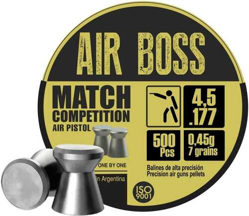 Hatsan Apolo Air Boss Match Competition Air Pistol Pellets .177/4.49mm/4.52mm Cal 7 Gr 500/ct