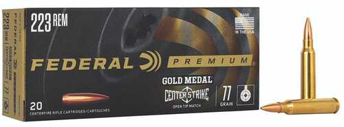 Federal GM223OTM3 Premium Gold Medal 223 Rem 77 Gr 20 Per Box/ 10 Cs