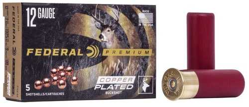 Federal Premium Vital-Shok 1 Buckshot 12 Gauge 2-3/4" Max 16 Pellets Ammo 5 Rounds