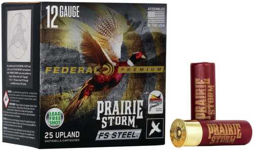 Federal Prairie Storm FS Steel Shotshells 12 Gauge 3" 1-1/8 Oz 1350 Fps #4 25 Rounds