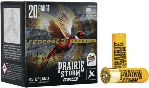 Federal Premium Prairie Storm 20 Gauge 2-3/4" Max 1 Oz 6 Shot FS Lead Ammo 25 Rounds