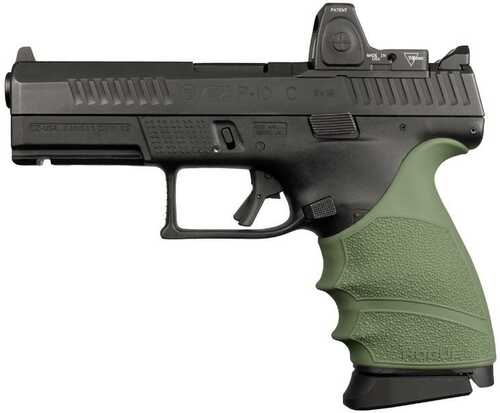 Hogue HandAll Beavertail Grip Sleeve CZ P-10 Compact 9mm - OD Green