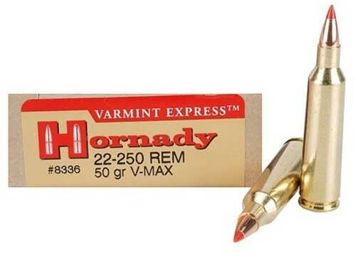 Hornady Varmint Express Rifle Ammunition .22-250 Rem 50 Gr V-Max 3800 Fps - 20/Box