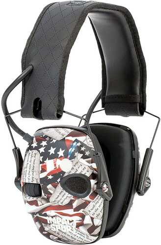 Howard Leight Impact Sport Bluetooth Small Earmuff - 2Nd Amendment Black Diamond Pattern Band 21Db NRR