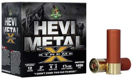 HEVI-Shot HEVI-Metal Xtreme Shotshell 12Ga 3" 1-1/4 Oz 1450 Fps #3 Steel & #6 Tungsten 25/ct