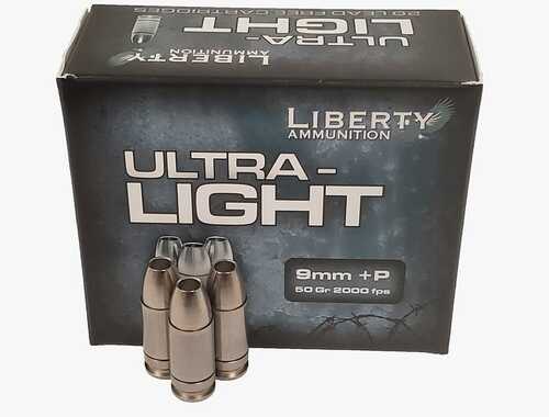 Ultra-Light Ammunition 9mm +P 50Gr Copper Mono.Frag HP 20Rd