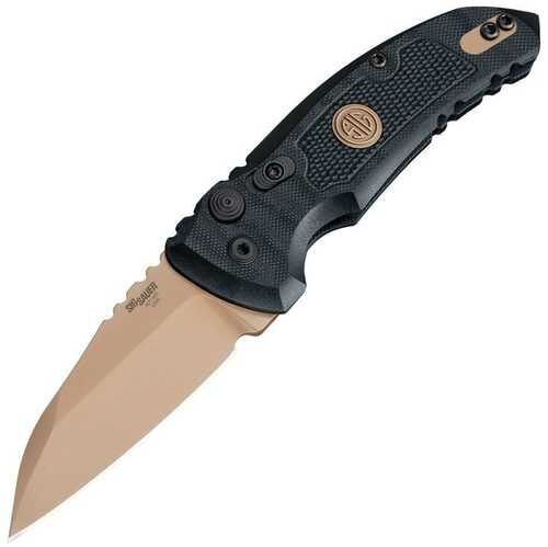Sig A01-MicroSwitch Emperor Scorpion Folder: 2.75" Wharncliffe Blade - FDE PVD Finish Solid Black G10 Frame