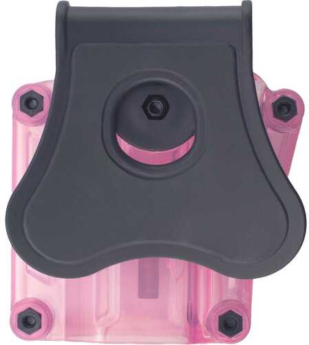 Bulldog Max Multi-Fit Polymer Holster w/ Paddle-Transparent Pink RH