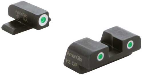 Ameriglo Green Tritium w/ White Front Rear 3 Dot Sight Hellcat Standard