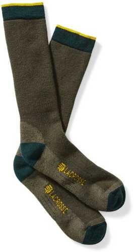 Lacrosse Mens Merino Midweight Sock Crew Od Green L