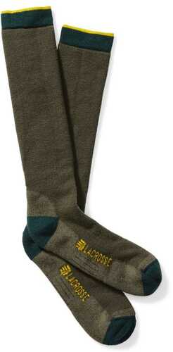 Lacrosse Mens Merino Midweight Sock Over The Calf OD Green Xl