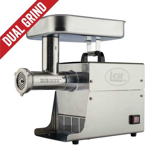 Lem Products #8 Big Bite Dual Grind Meat Grinder - 0.5HP